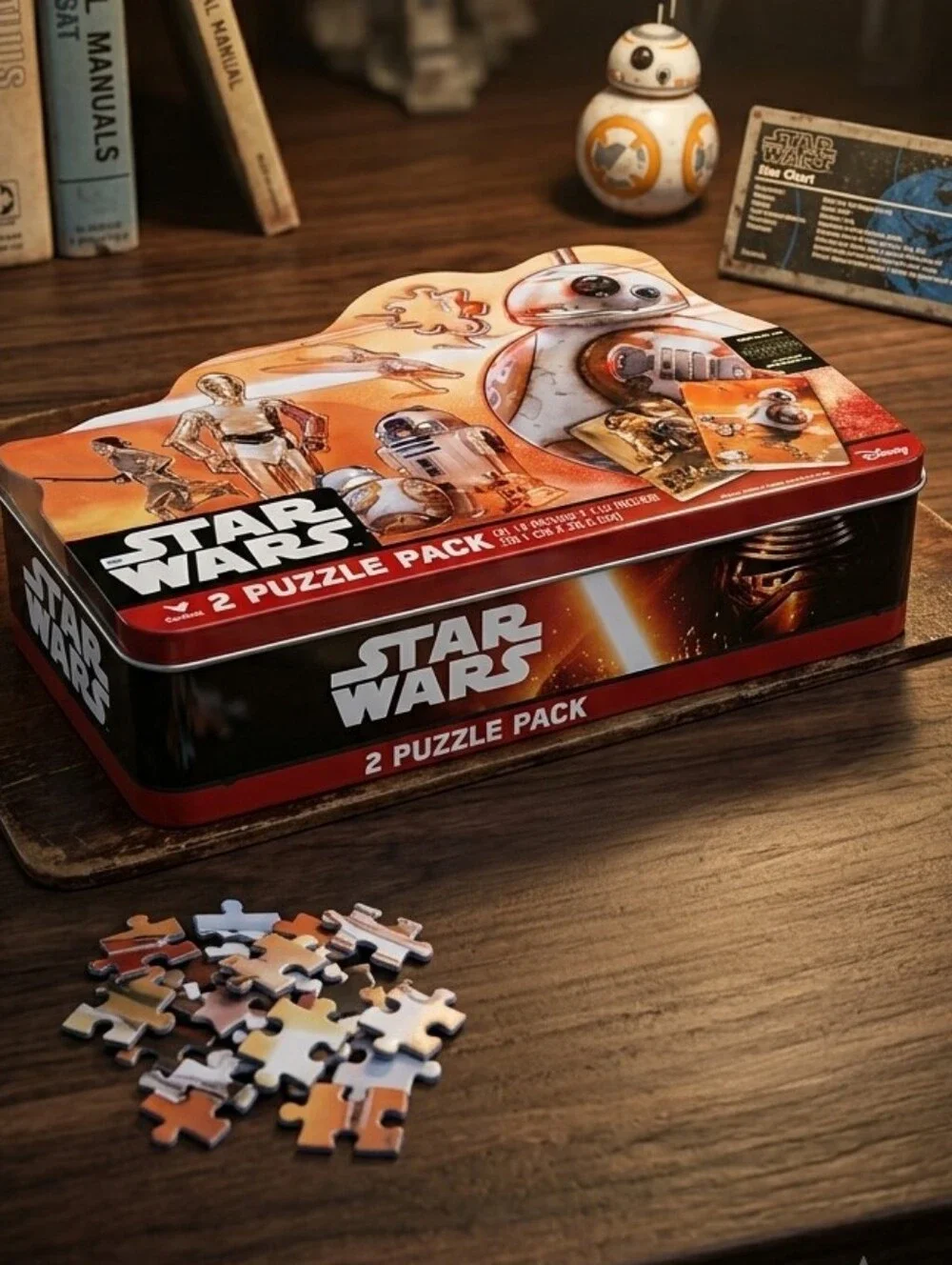 Star Wars BB-8 R2-D2 C-3PO 2 Puzzle Set Collectible Tin Disney